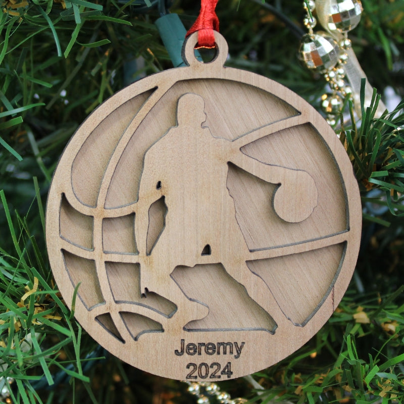 Sports Ornament - 24 Styles with Name Personalization | Elite Engraving Works