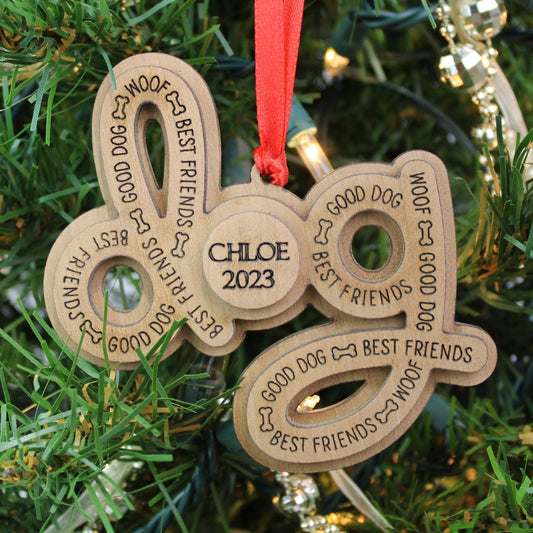 Dog Word Wood Ornament | Elite Engraving Works