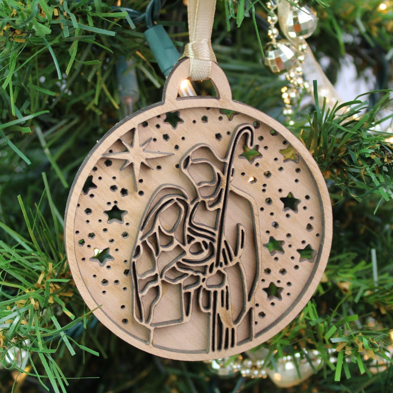 Holy Family Wood Ornament | Elite Engraving Works